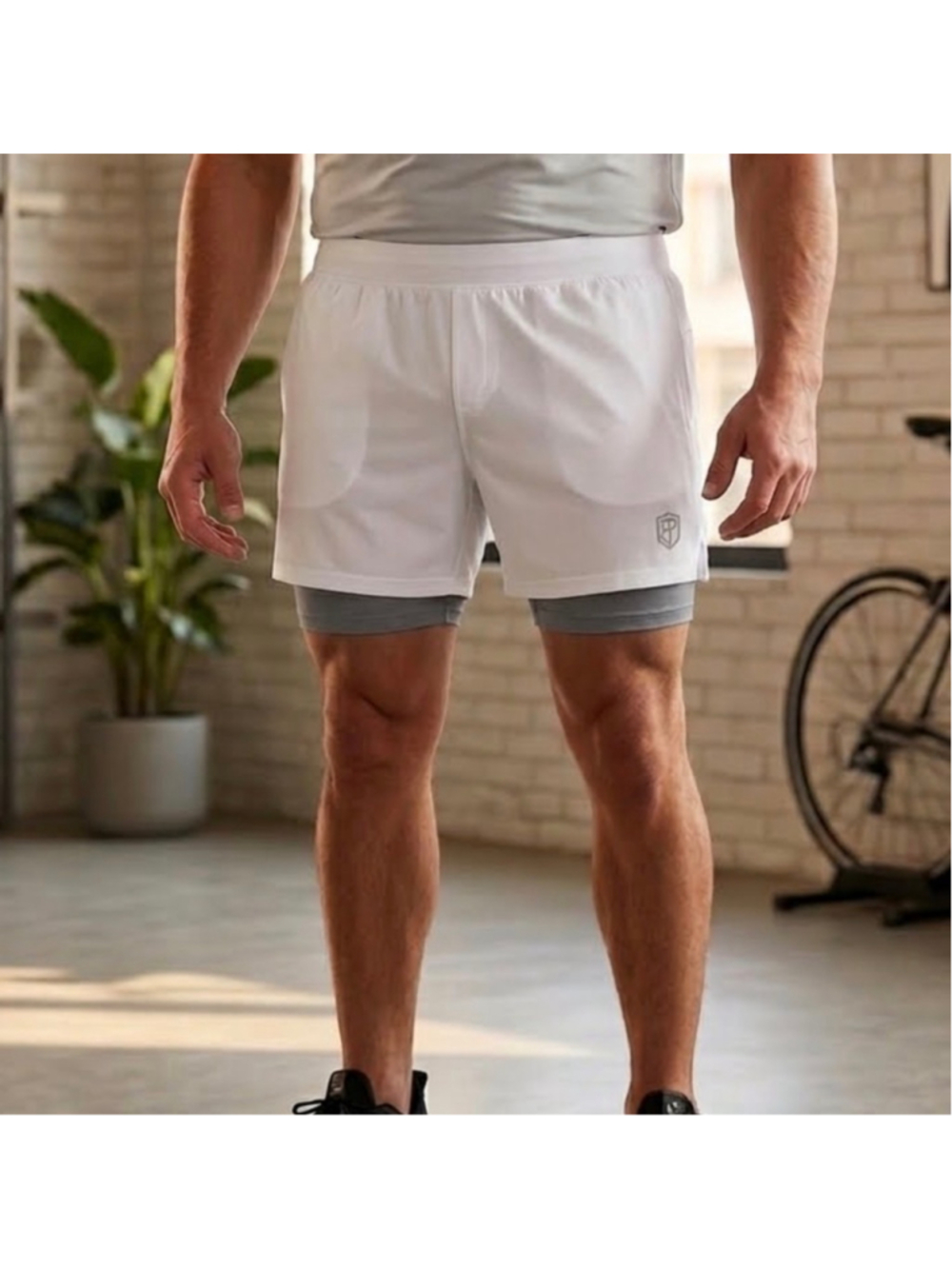 Men’s Born Primitive Versatile Shorts Lined Compression White Gray size XL NWT